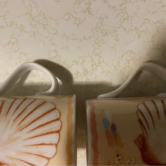 2 Coffee Cups Shell Collage by Artist Marie Ryan Inhesion Giftware - Picture 11 of 14